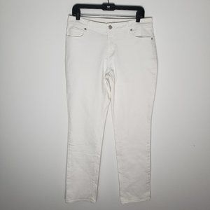 Ann Taylor Loft Curvy Straight White Jeans